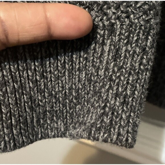 Cabela's 1/4 Button Henley Heavy Chunky Knit 100% Cotton Sweater Men's XL Tall - Picture 4 of 6